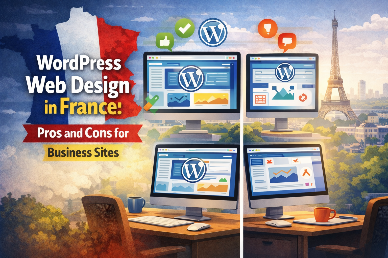 WordPress Web Design in France: Pros and Cons for Business Sites